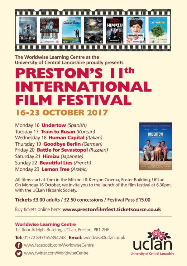 Preston's 11th International Film Festival - UCLAN  - 16/10/17 - 23/10/17