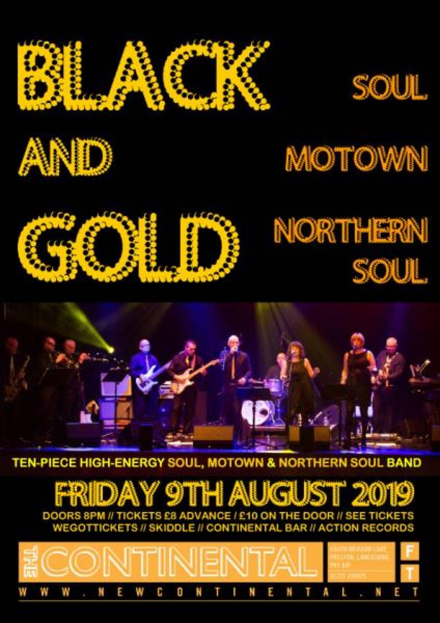 Black And Gold - Motown Act -8pm - New Continental - 9//8/19 