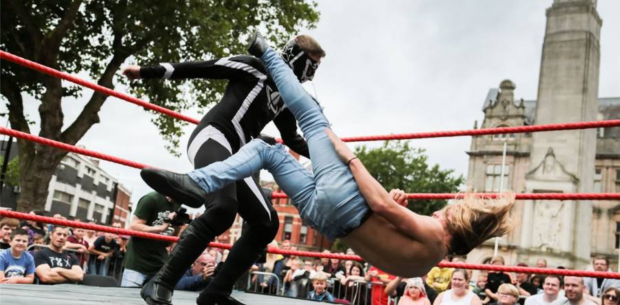 Live PCW Wrestling Show - Preston Flag Market - 1pm -3pm - 17/8/19