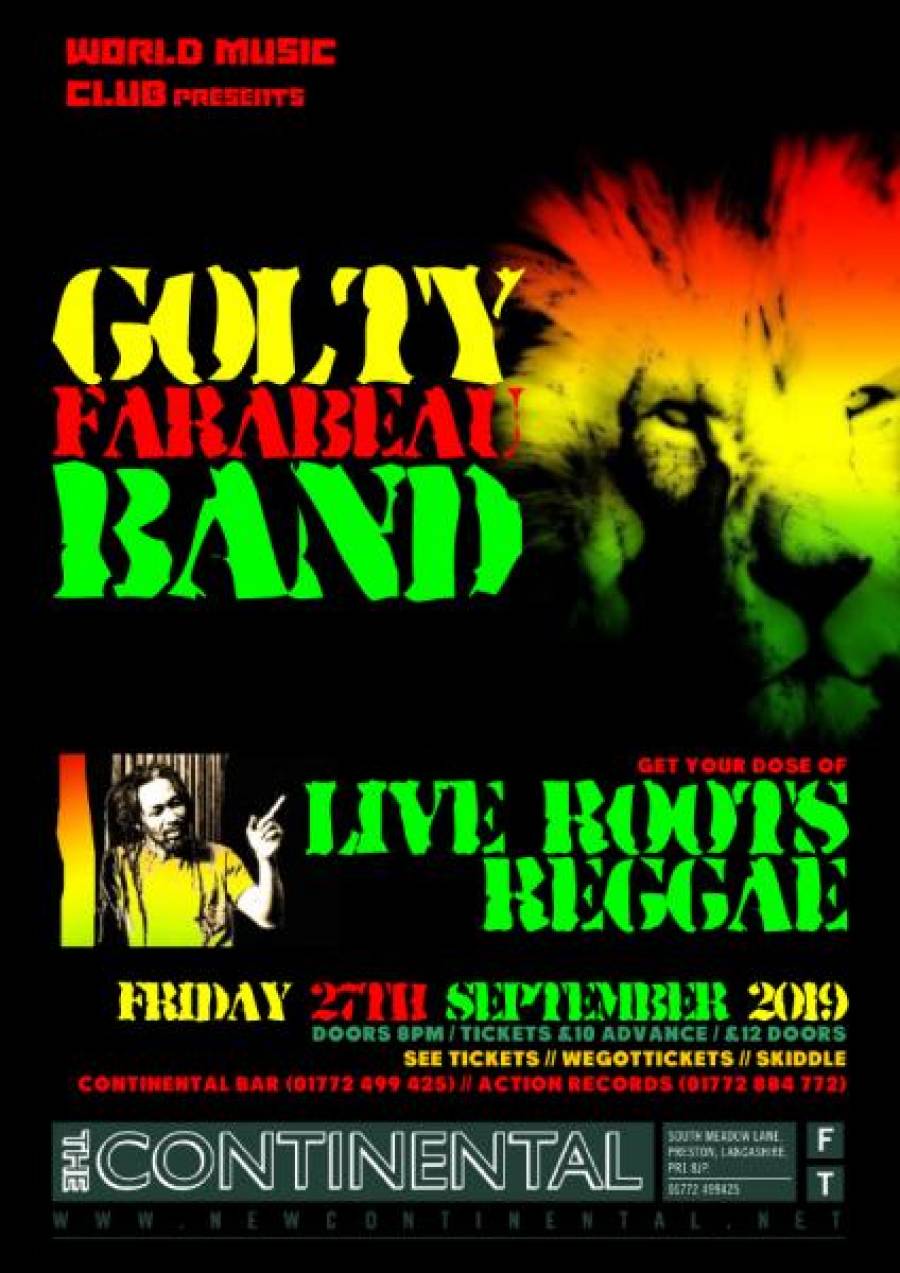 Live Roots Reggae Music - The Continental - 8pm - 27/9/19