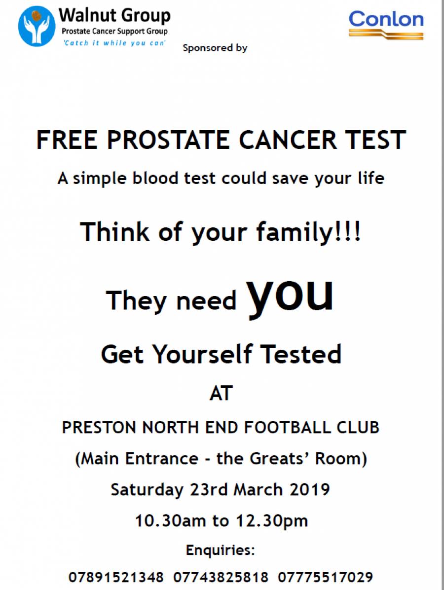 FREE PROSTATE CANCER TEST