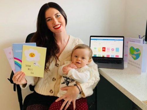 Baby search finds joy in creating cards